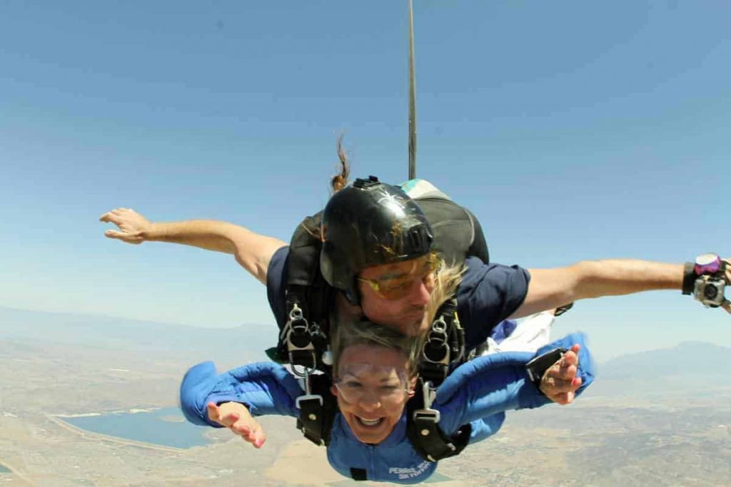 Tina skydiving