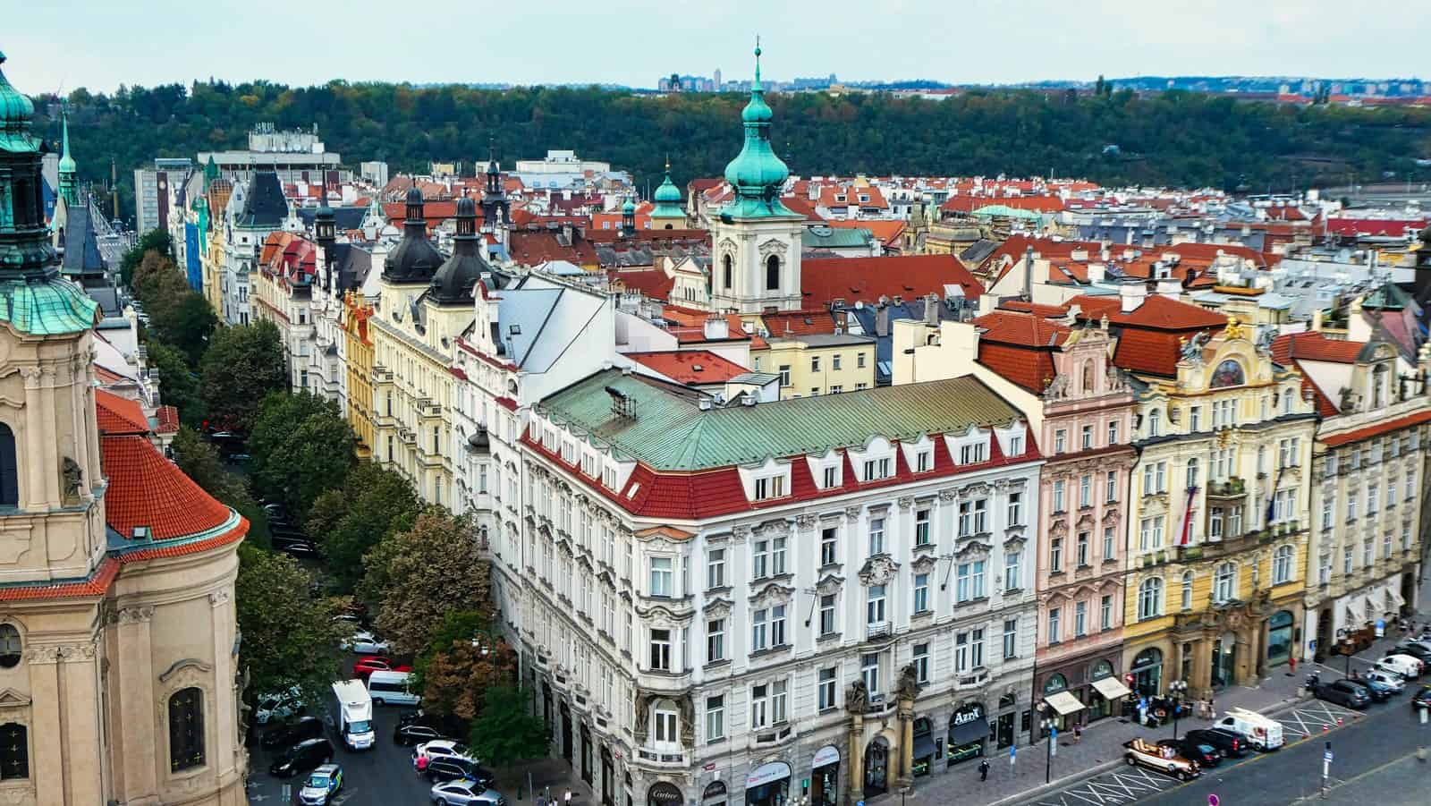 Arial view of Prague